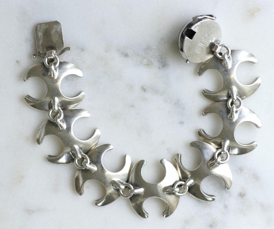 Henning Koppel pour Georg Jansen Bracelet en Argent Articulé Fermoir Hématite