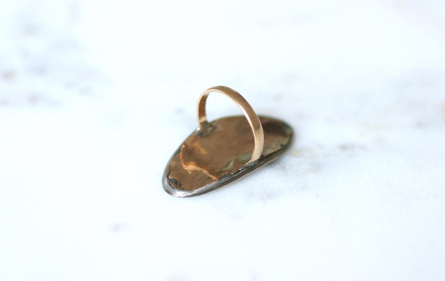 Bague Sentimentale Amitié XVIIIe Siècle Email Or et Argent