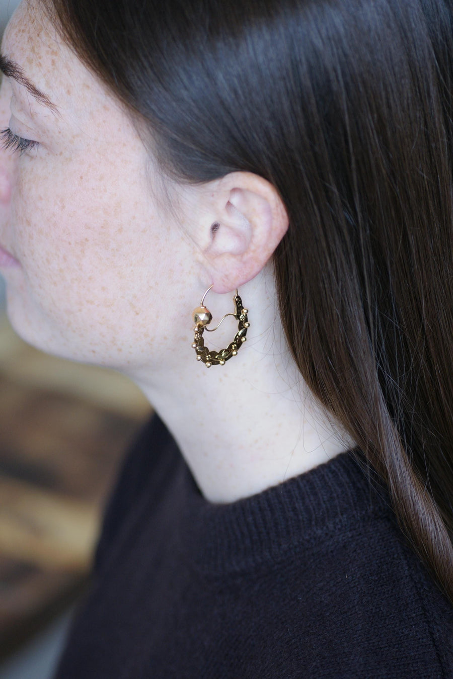 Boucles d'Oreilles Créoles Savoyardes Or Rose et Jaune