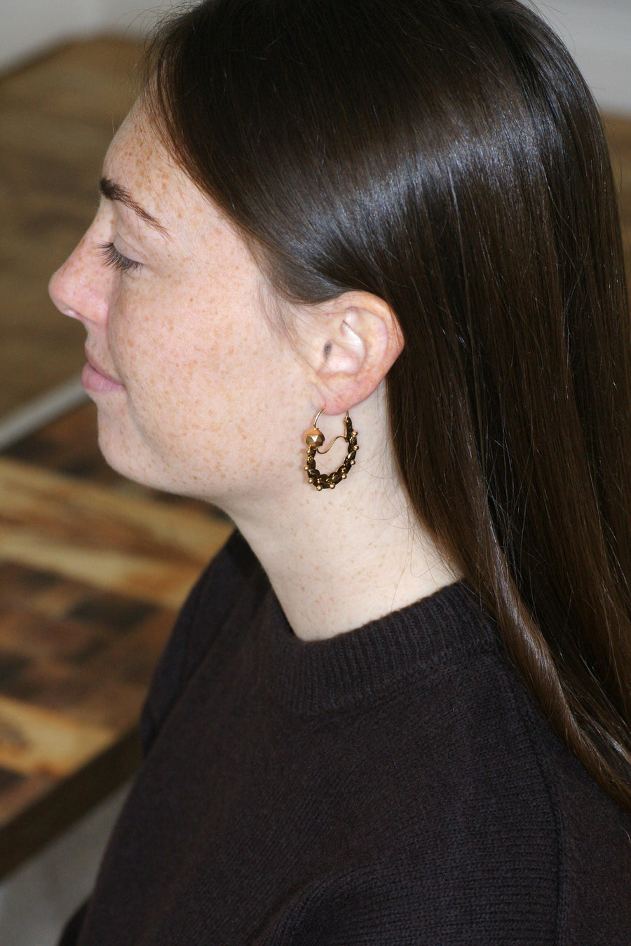 Boucles d'Oreilles Créoles Savoyardes Or Rose et Jaune