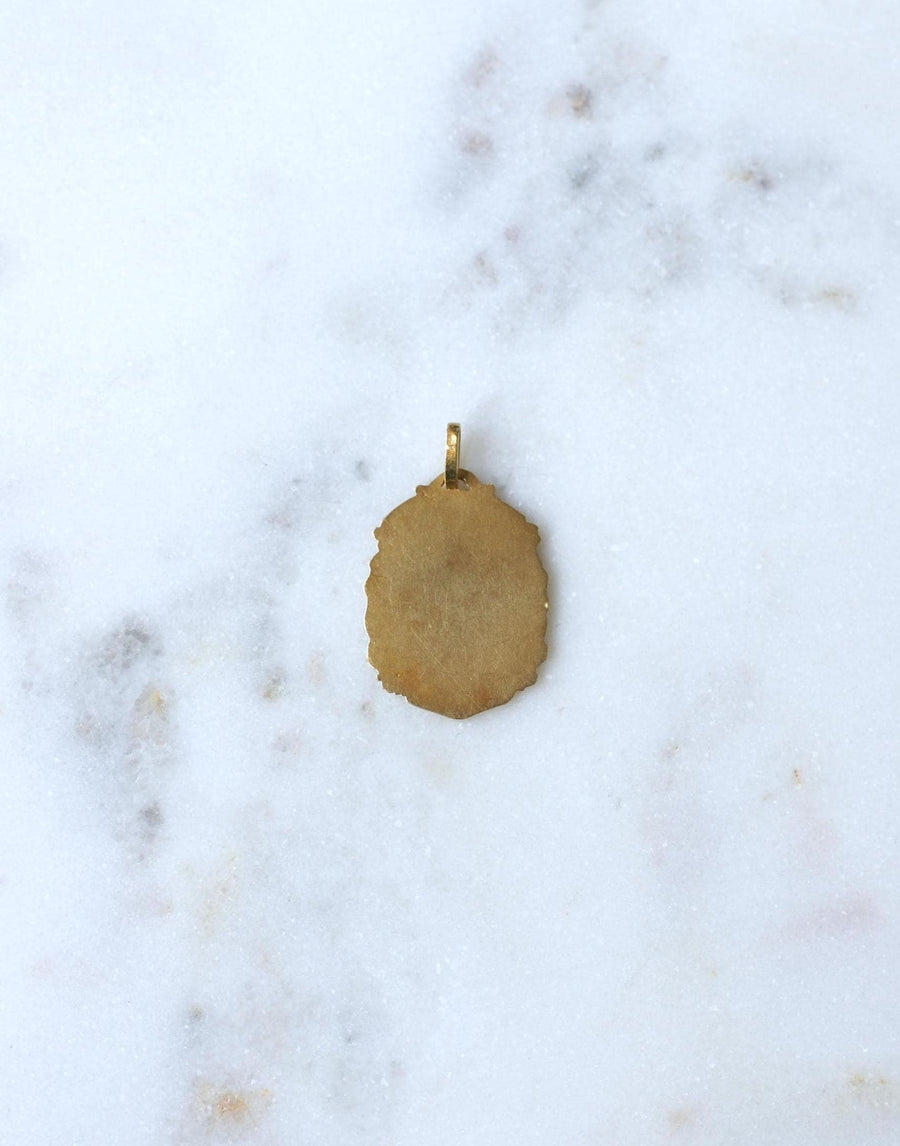 Médaille Ancienne Vierge Marie Virgo Fidelis en Or Jaune