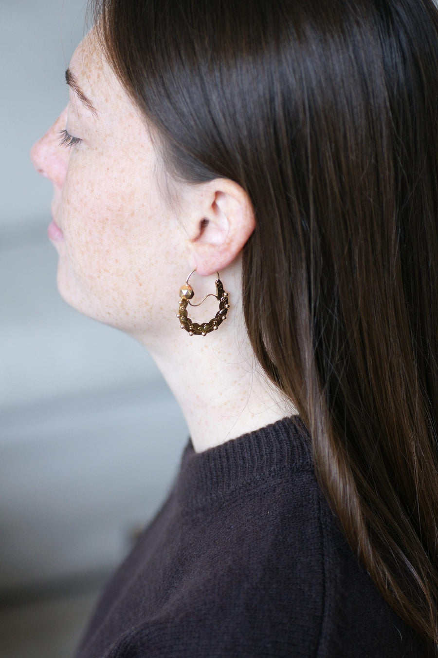 Boucles d'Oreilles Créoles Savoyardes Or Rose et Jaune