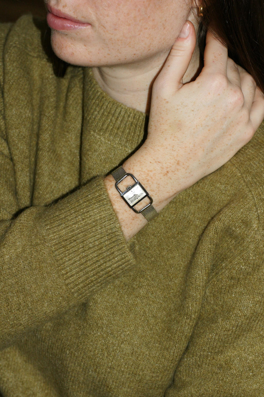 Montre Etrier Jaeger LeCoultre pour Hermès Femme Mécanique Acier Années 70