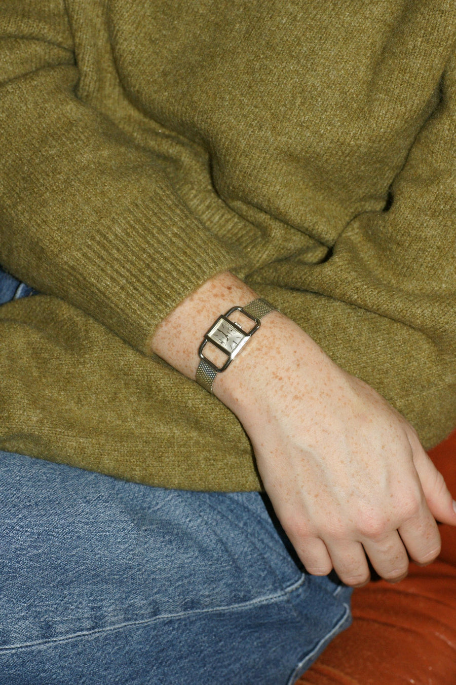 Montre Etrier Jaeger LeCoultre pour Hermès Femme Mécanique Acier Années 70