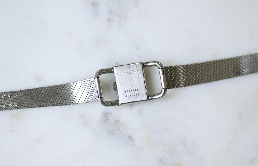 Montre Etrier Jaeger LeCoultre pour Hermès Femme Mécanique Acier Années 70
