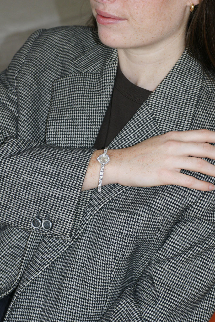 Montre Bracelet de Dame Astral Diamants 5,70 Cts sur Or Blanc Années 60