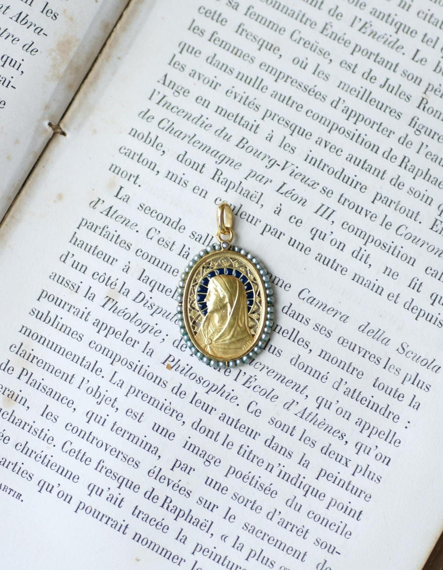 Jewelry - Petit Pendentif Médaillon Vierge Marie Acier Or Doré Jewelry - Petit Pendentif Médaillon Vierge Marie Acier Or Doré