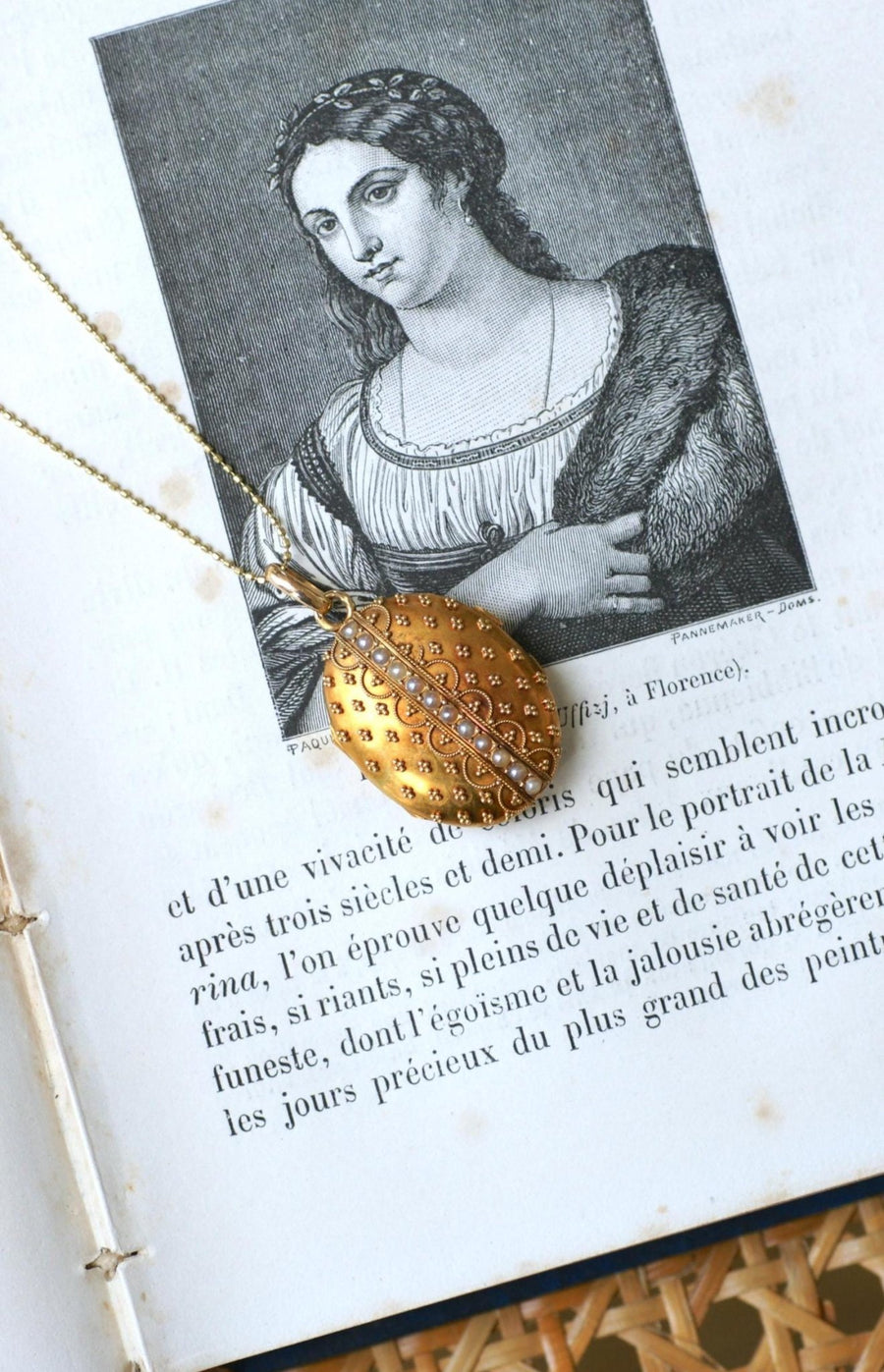 Médaillon Ouvrant Ancien Or Jaune et Perles Fines - Galerie Pénélope