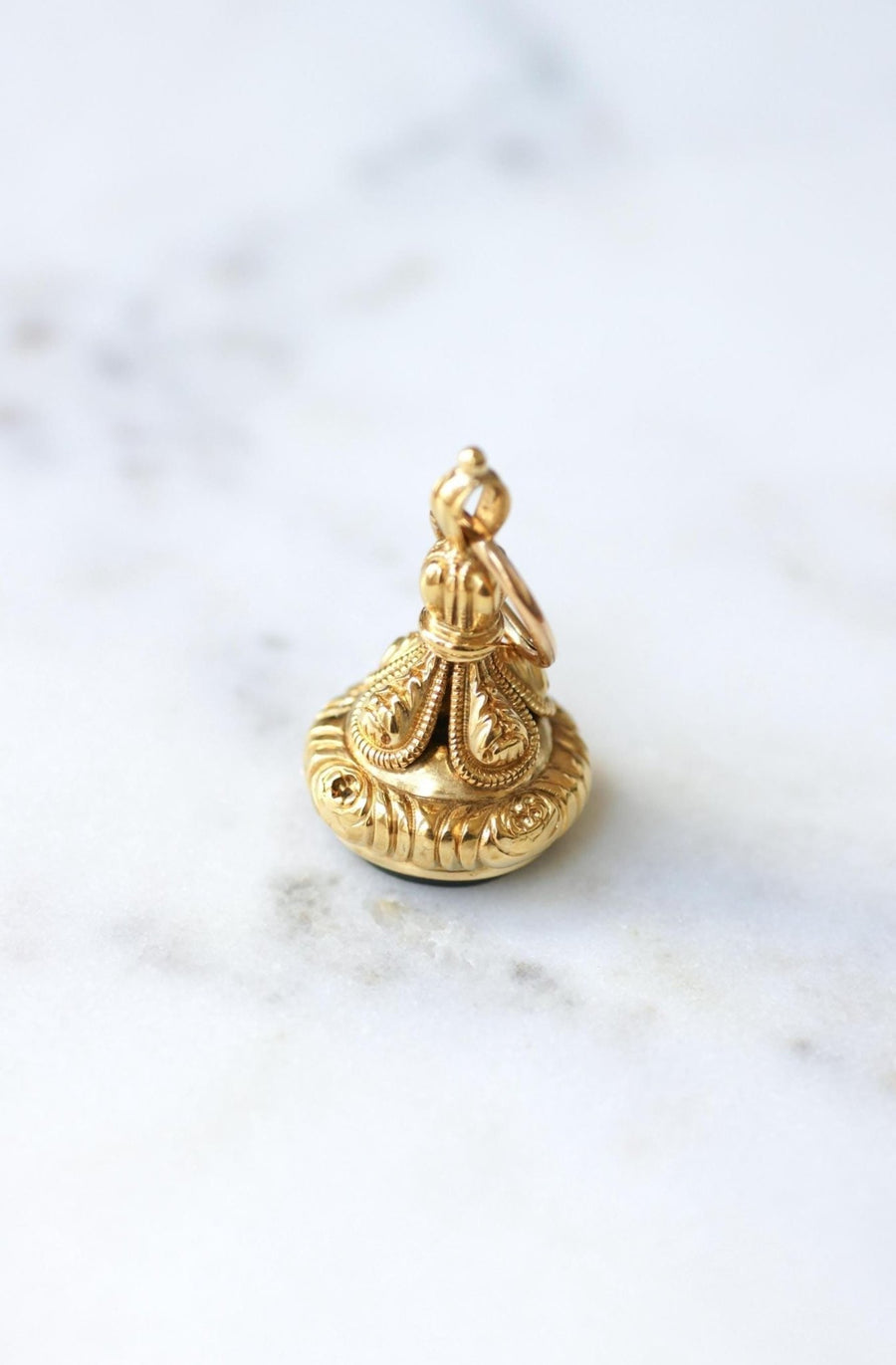 Pendentif Cachet Or Jaune et Jaspe Sanguin - Galerie Pénélope