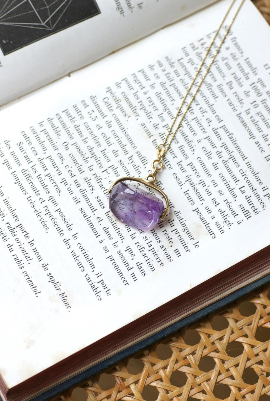 Pendentif Sceau Ancien Pivotant Améthyste sur Or Jaune - Galerie Pénélope