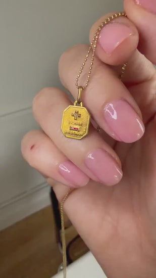 Pendentif Médaille d'Amour Vintage Augis en Or Jaune 22mm