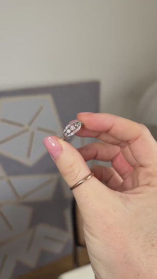 Bague Art Deco Bandeau Diamants sur Platine