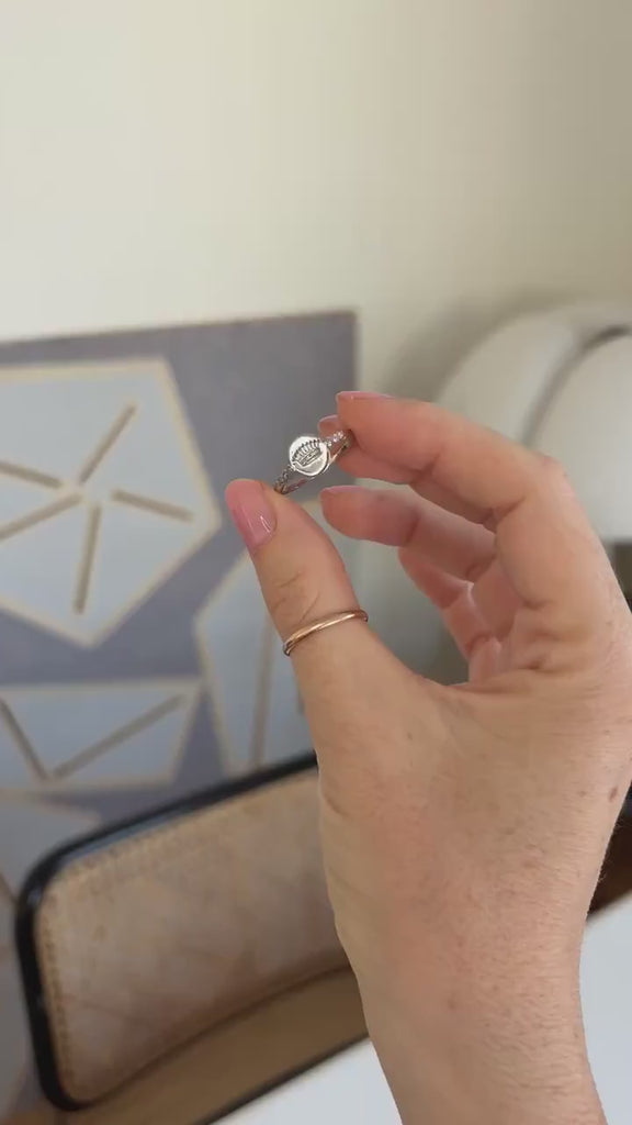 Bague Ancienne Couronne de Comte et Diamants sur Platine