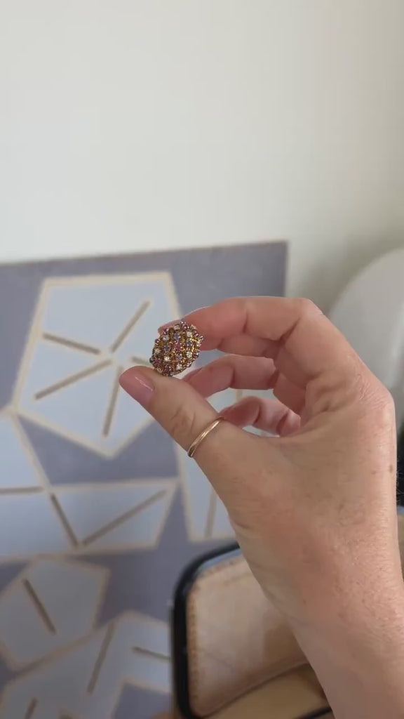 Sapphire, Ruby, and Diamond Rope-Style Ball Ring in Yellow Gold