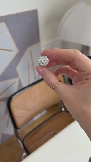 Bague Cible Art Déco Diamants 1,05 Cts sur Or blanc et Platine