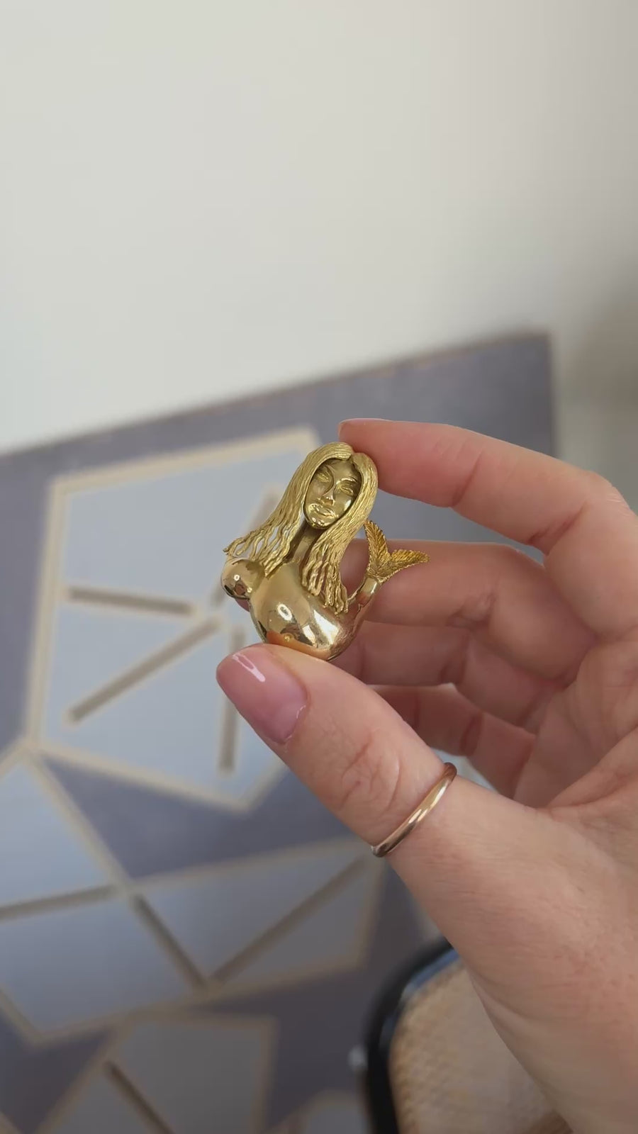 Broche Sirène Jean Cocteau pour Fred en Or Jaune