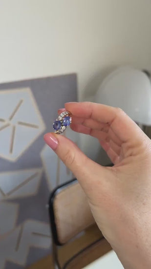 Bague Toi et Moi Saphirs de Ceylan et Diamants