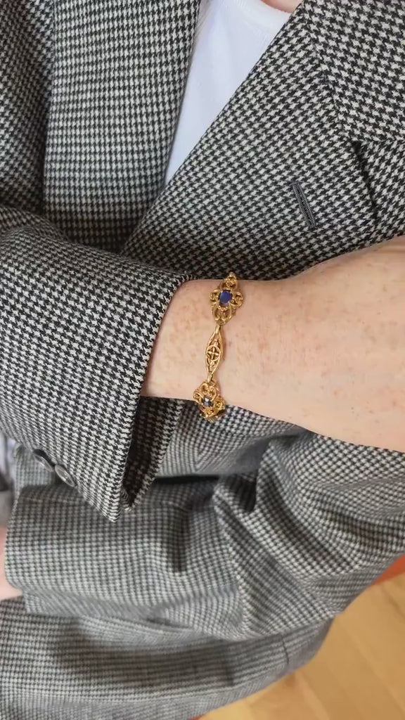 Bracelet Belle Epoque Guirlande Saphirs sur Or Jaune