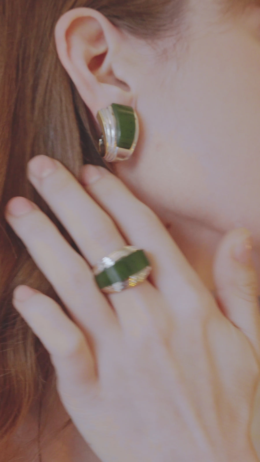 Bague Puiforcat par André Vassort Jade sur Or et Argent