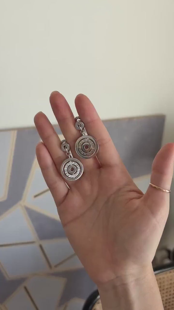 Bulgari Astrale Boucles d'Oreilles Pendantes Or Blanc 2000's