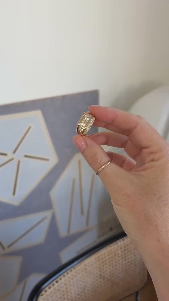 Bague Jonc Diamants sur Or jaune