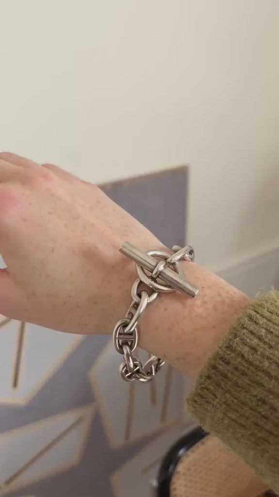 Bracelet Hermès Chaîne d'Ancre Argent Grand Modèle 22 Cm