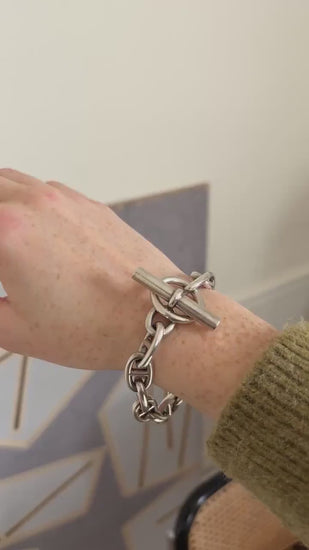 Bracelet Hermès Chaîne d'Ancre Argent Grand Modèle 22 Cm