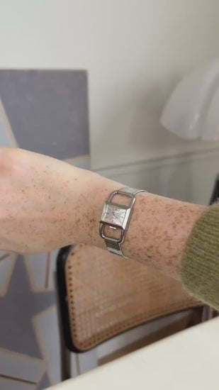 Montre Etrier Jaeger LeCoultre pour Hermès Femme Mécanique Acier Années 70