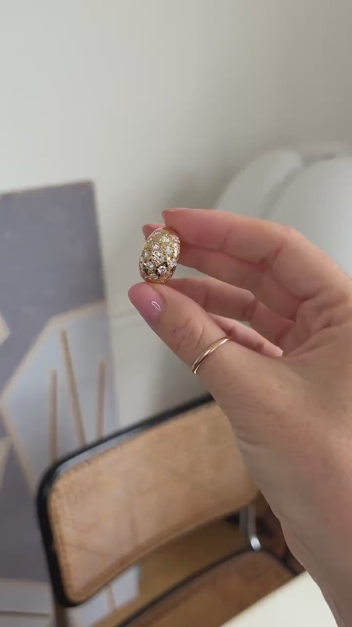 Bague Vintage Jonc Constellation en Or jaune et Diamants 1,60 Cts