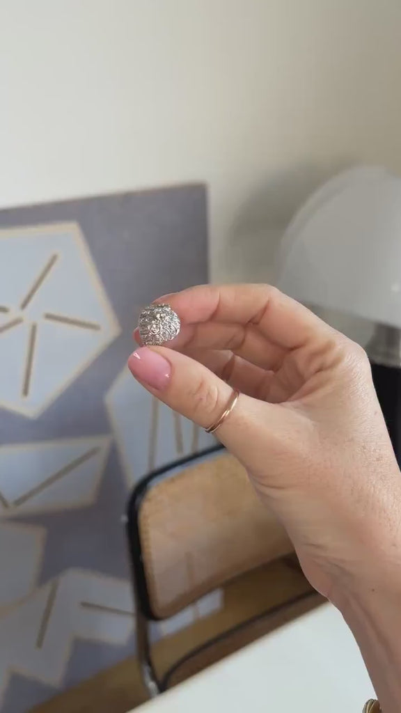 Bague Dôme Art Déco Diamants 1,30 Cts sur Platine