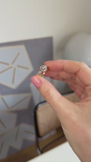 Bague Marguerite Ancienne Diamants sur Or rose et Platine