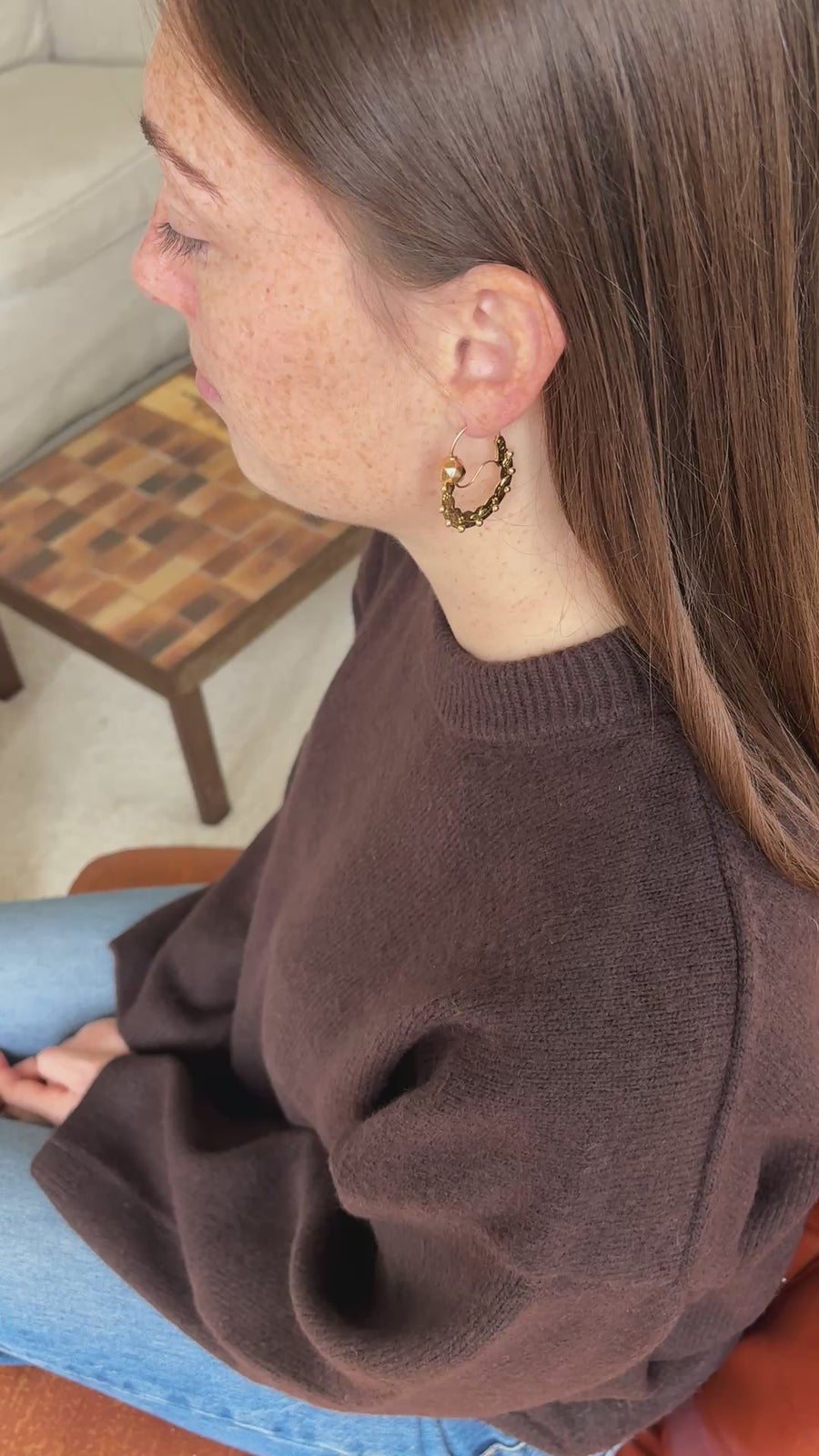 Boucles d'Oreilles Créoles Savoyardes Or Rose et Jaune