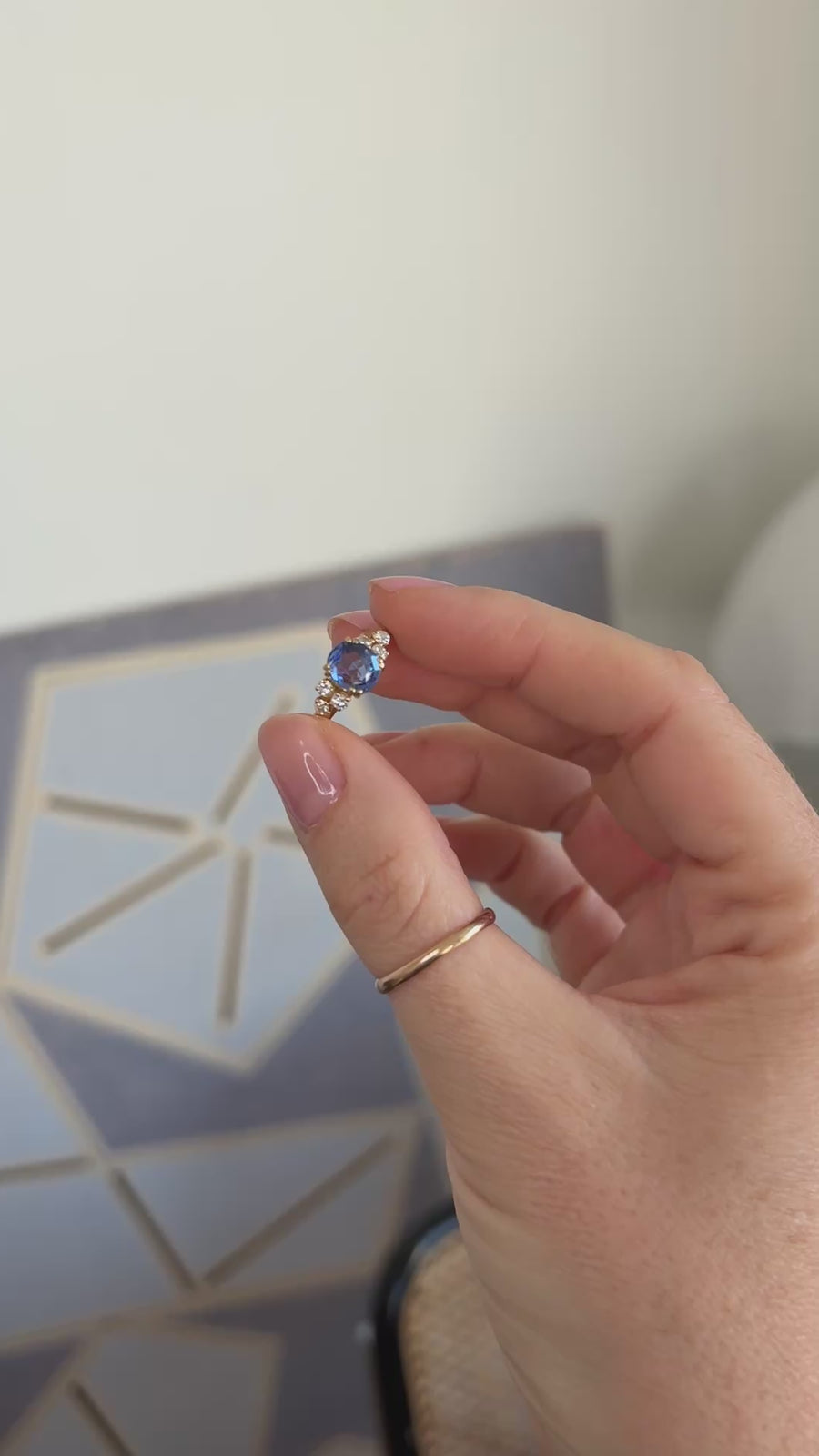 Bague Saphir Ceylan 1.60 Cts et Diamants