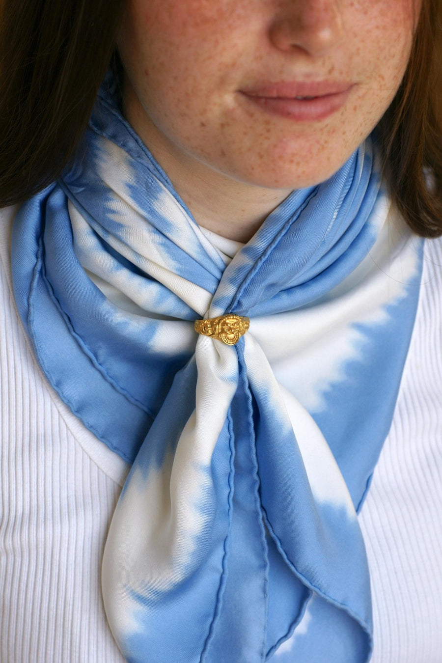 Serre Foulard Ancien Bacchus et Bacchante Or Jaune - Galerie Pénélope