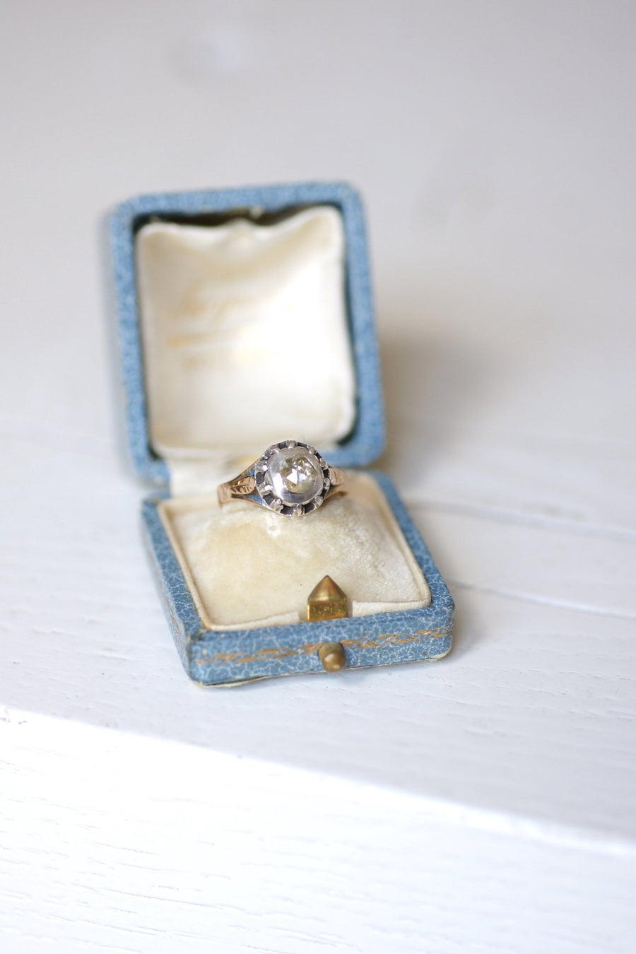 Bague ancienne solitaire diamant taille rose 0,60 Ct - Galerie Pénélope