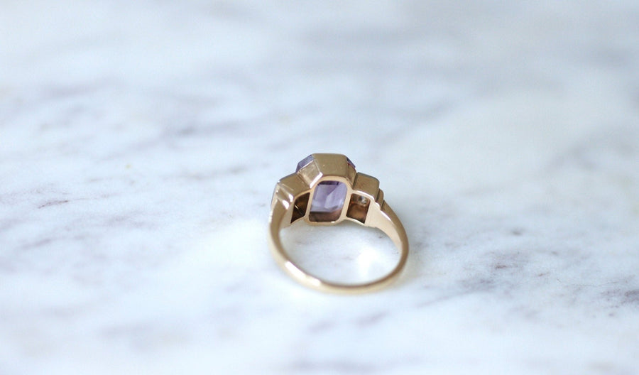 Bague Art Déco améthyste et diamants - Galerie Pénélope