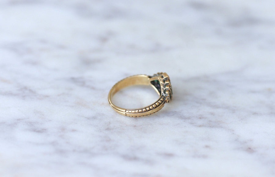 Bague bandeau émeraudes et diamants - Galerie Pénélope