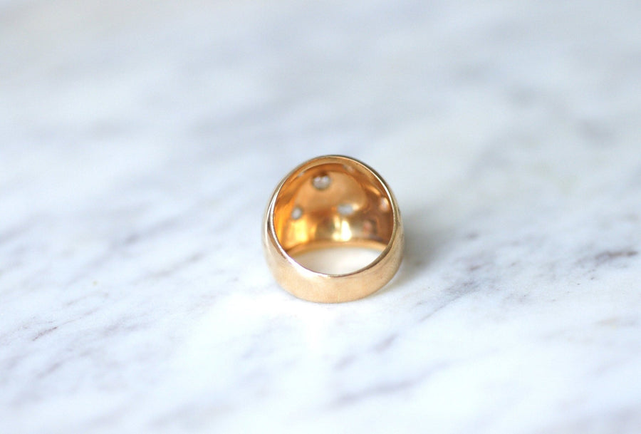 Bague boule constellation or rose et diamants - Galerie Pénélope