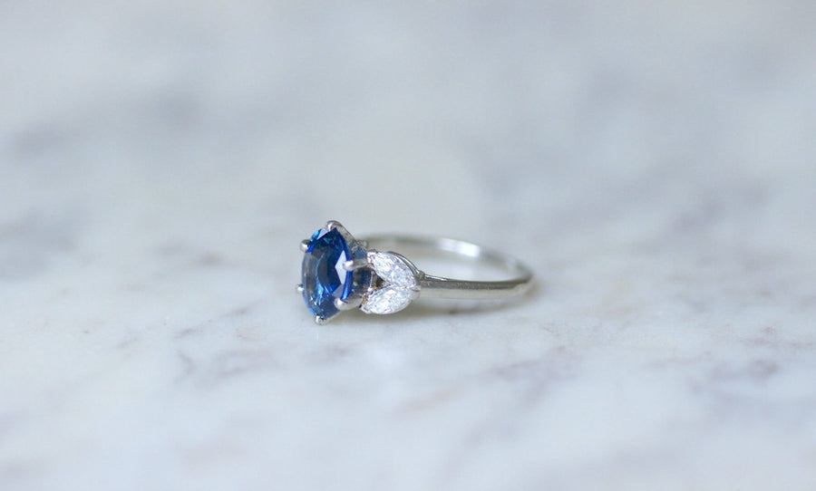 Bague Mellerio dits Meller, saphir et diamants - Galerie Pénélope