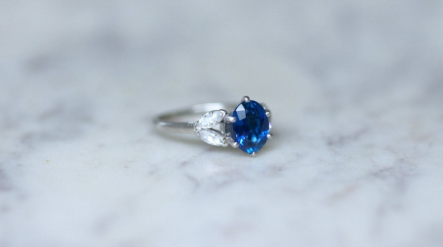 Bague Mellerio dits Meller, saphir et diamants - Galerie Pénélope