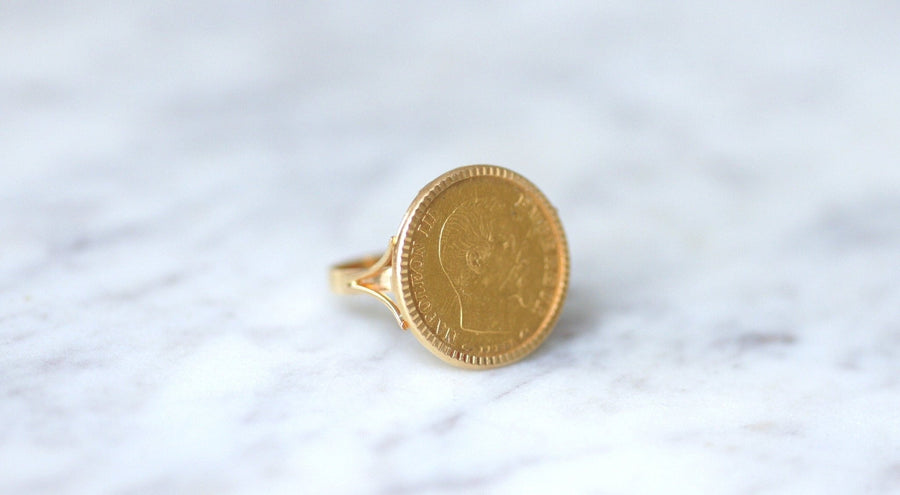 Bague or pièce Napoléon 10 Francs - Galerie Pénélope