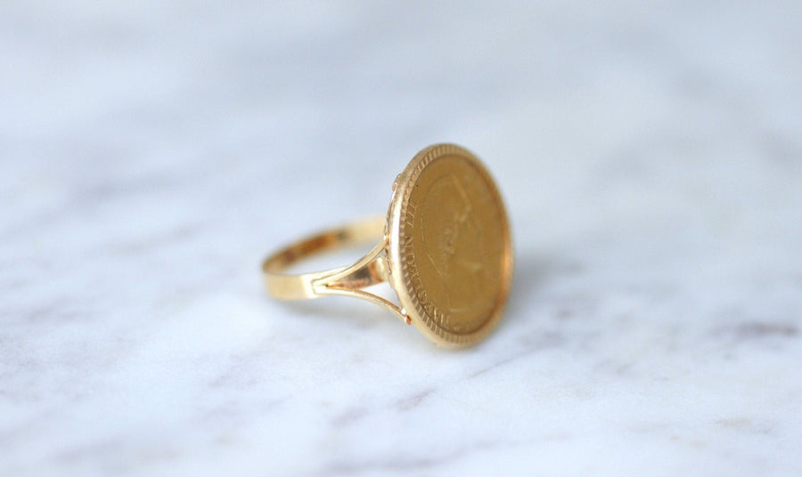 Bague or pièce Napoléon 10 Francs - Galerie Pénélope