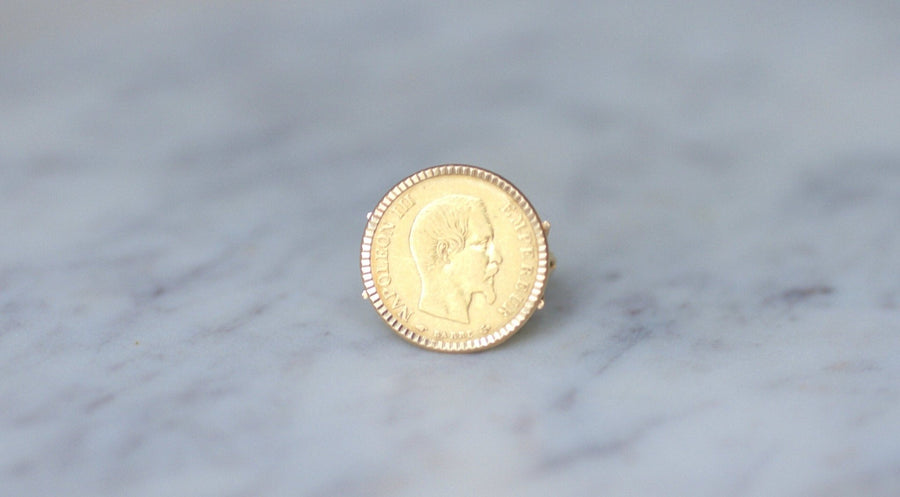 Bague or pièce Napoléon 10 Francs - Galerie Pénélope