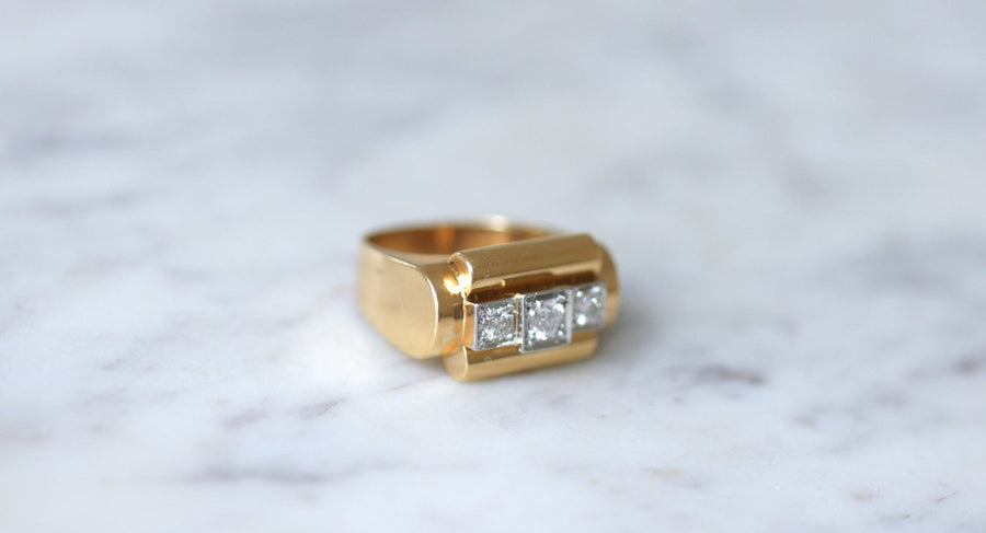 Bague Tank Diamants - Galerie Pénélope