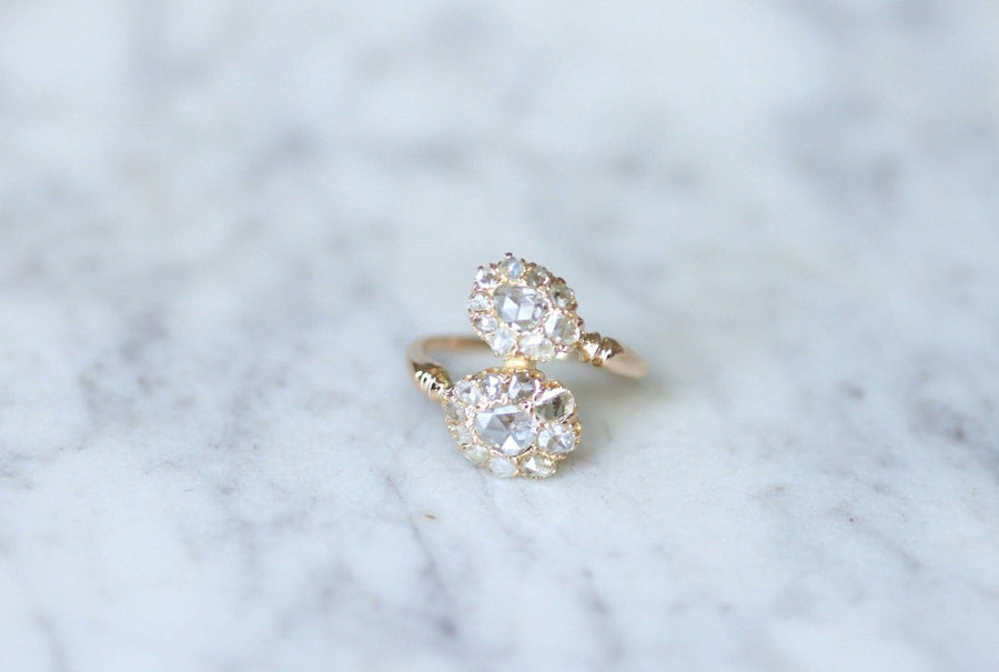 Bague Toi et Moi gouttes diamants - Galerie Pénélope