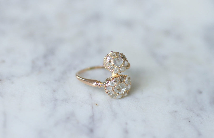 Bague Toi et Moi gouttes diamants - Galerie Pénélope