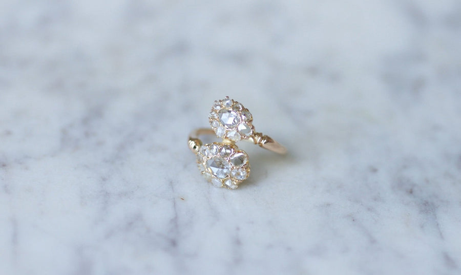 Bague Toi et Moi gouttes diamants - Galerie Pénélope