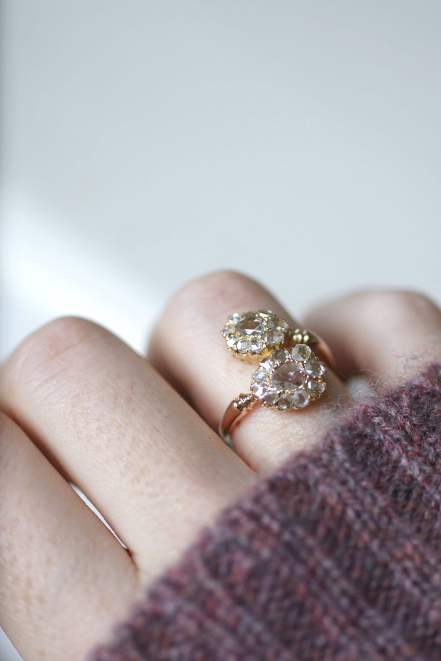 Bague Toi et Moi gouttes diamants - Galerie Pénélope