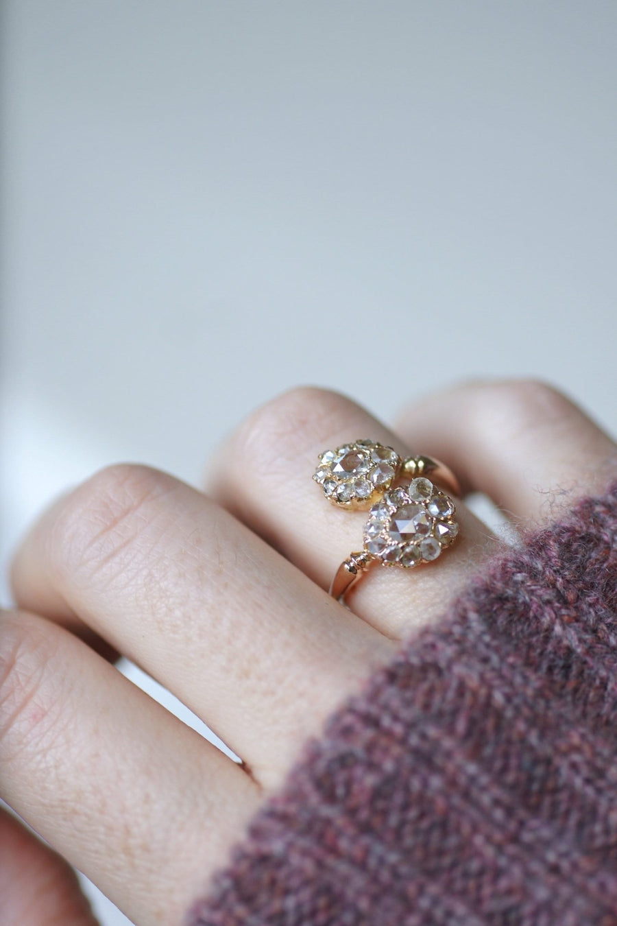 Bague Toi et Moi gouttes diamants - Galerie Pénélope