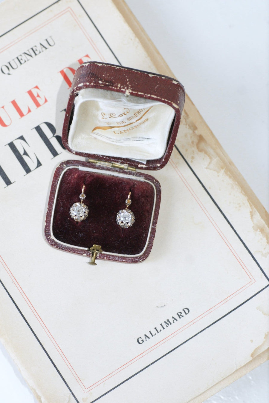 Boucles d'oreilles dormeuses diamants 0,70 Ct - Galerie Pénélope